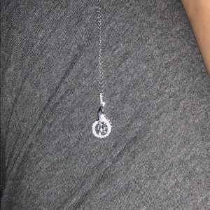 925 floating gem teardrop pendant necklace